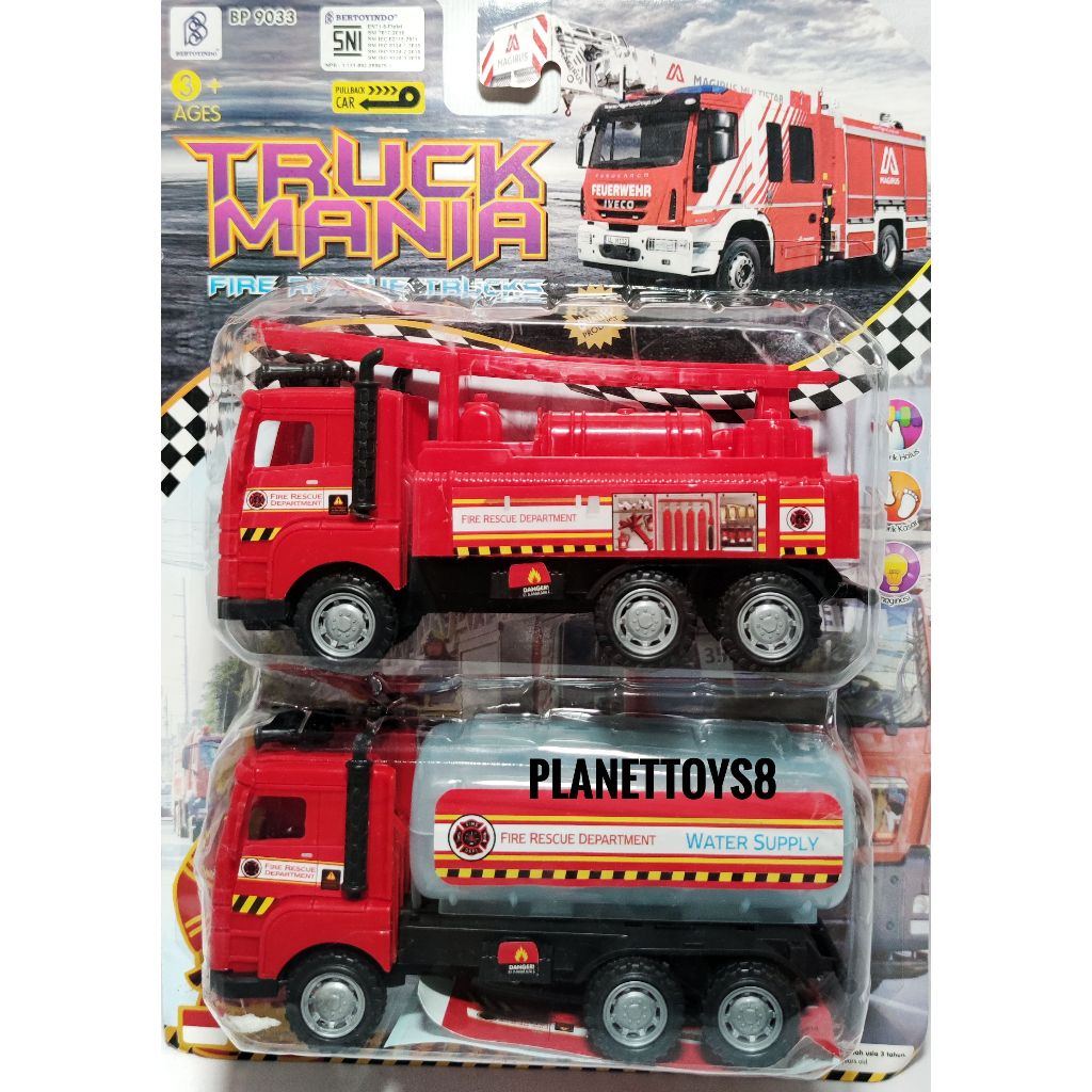 Mainan Mobil Truk Pemadam Kebakaran Truck Mania 2 Pcs BP.9033