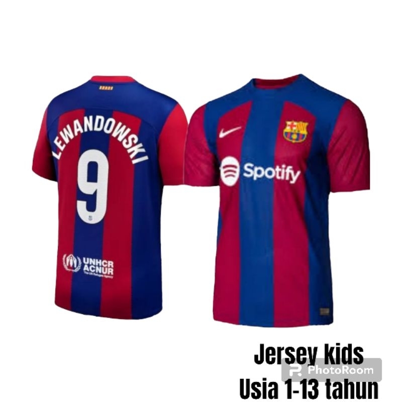 Jersey kaos anak Barca/Barcelona,kaos bola Barcelona lewandowski Jersey Barcelona terbaru kualitas t