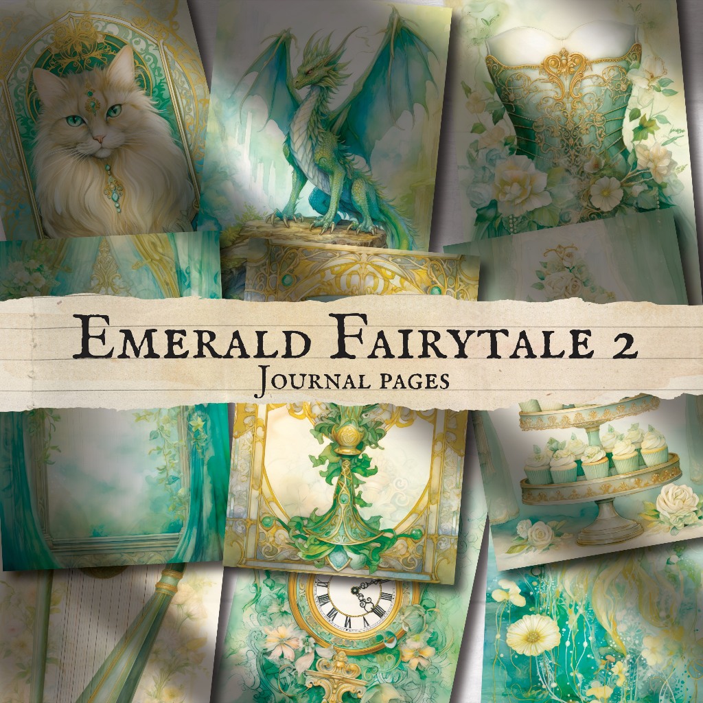 

EMERALD FAIRYTALE 2 - JOURNAL PAPER - WALL DECOR - DECOR PAPER VINTAGE