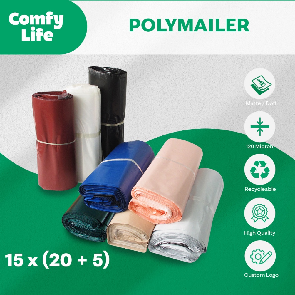

Diskon.. 15 x 20cm Polymailer Polybag Kantong Amplop Plastik Packing (Isi 100) KJJ