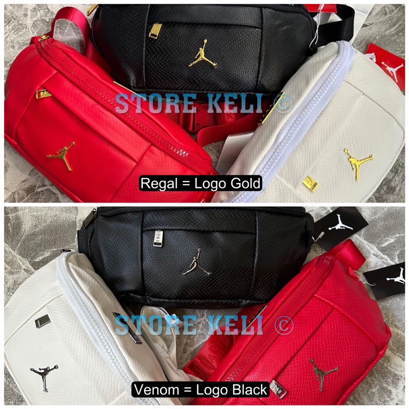 ✨BIG SALE✨ Waistbag Jordan Venom Black Edition Regal Tas Selempang Dada Motif Kulit Regal / Jordan R