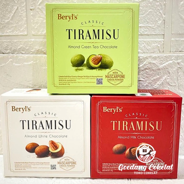 

[✂U48(] Beryl's Beryls Coklat Cokelat Malaysia Classic Tiramisu Almond Green Tea Milk White Chocolate 65g Terlarizzz