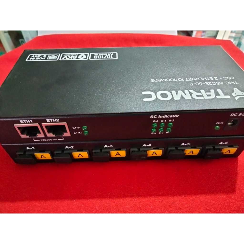 HTB bekas Rasa baru.Tarmoc 6SC2E-3B-3A | 6FO 2Lan 10/100 POE IN (5-24V-Non Adaptor) Media Converter