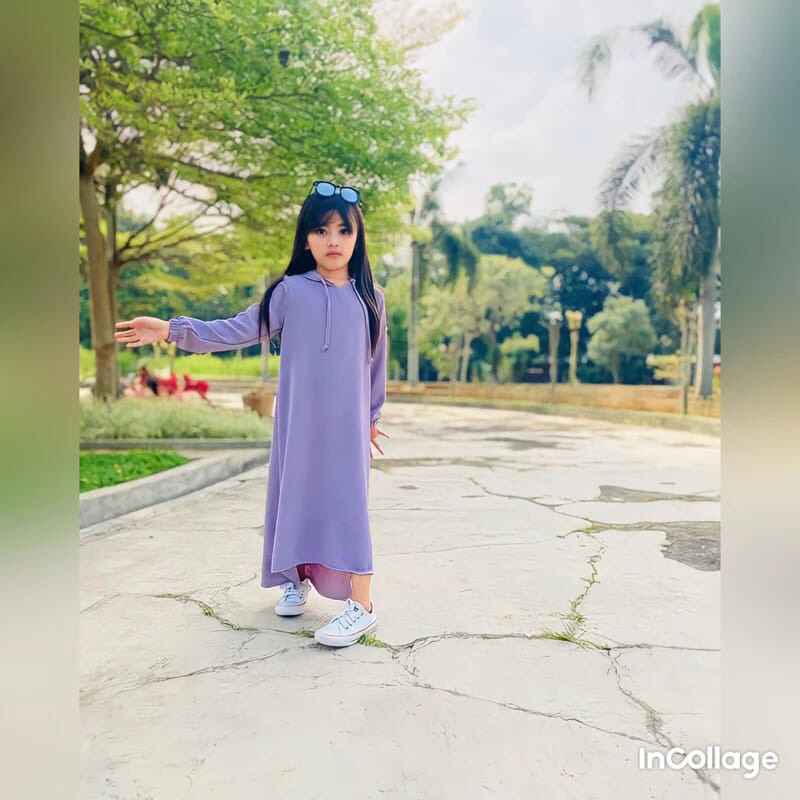 long dres hoodie anak 2-12 tahun/long daily cringcle air flow
