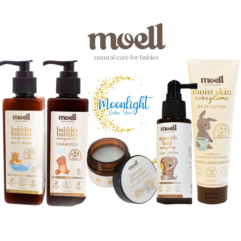 ️✔️✔️ Moell Body Wash | Body Lotion | Hair Lotion Nutrisi Rambut Anak Bayi | Set Sabun Shampoo SLS F