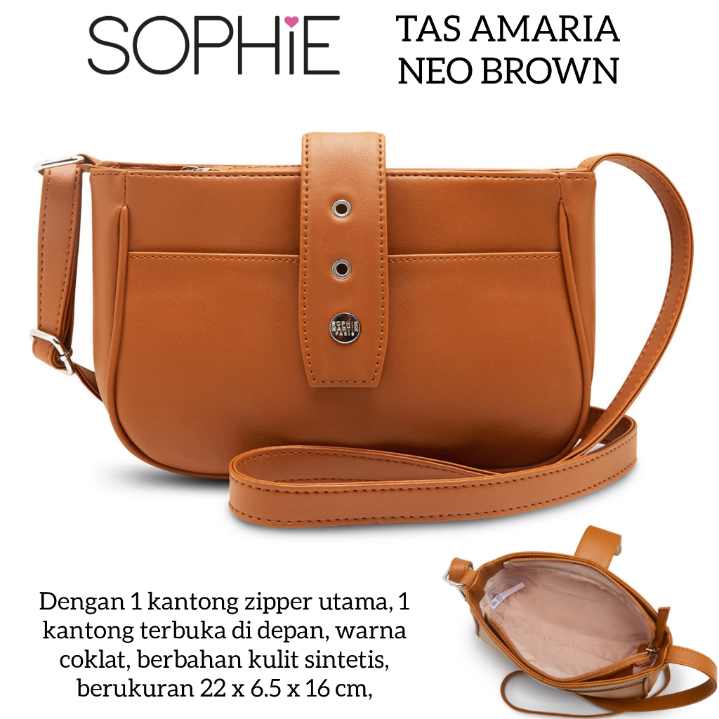 TAS AMARIA NEO BROWN SOPHIE MARTIN PARIS PROMO TAS SELEMPANG COKLAT WANITA BAG