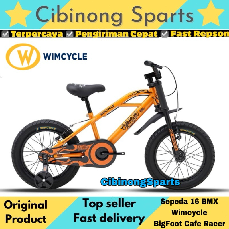 Sepeda Anak BMX 16 / 20 Wimcycle BigFoot New Cafe Racer Ban 3.0 Jumbo