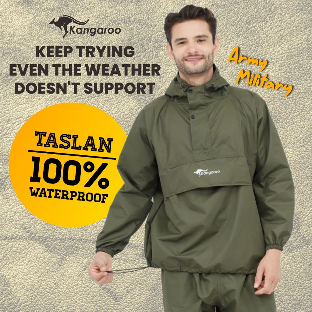 KANGAROO RAINCOAT Jas Hujan Kangguru Anti Tembus Premium Original Mantel Pria Dewasa Kanguru Jas Huj
