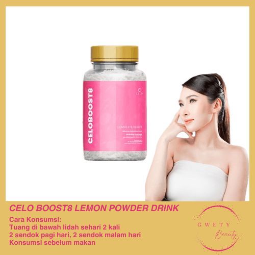CELO BOOST8 PREMIUM LEMON POWDER DRINK MINUMAN SERBUK WHITENING BOOSTER BOOST 8 COLLAGEN || GWETY BE
