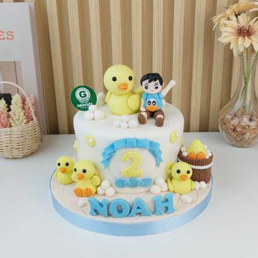 

CAKE TEMA BEBEK UK 15CM / KUE ULANG TAHUN CUSTOME