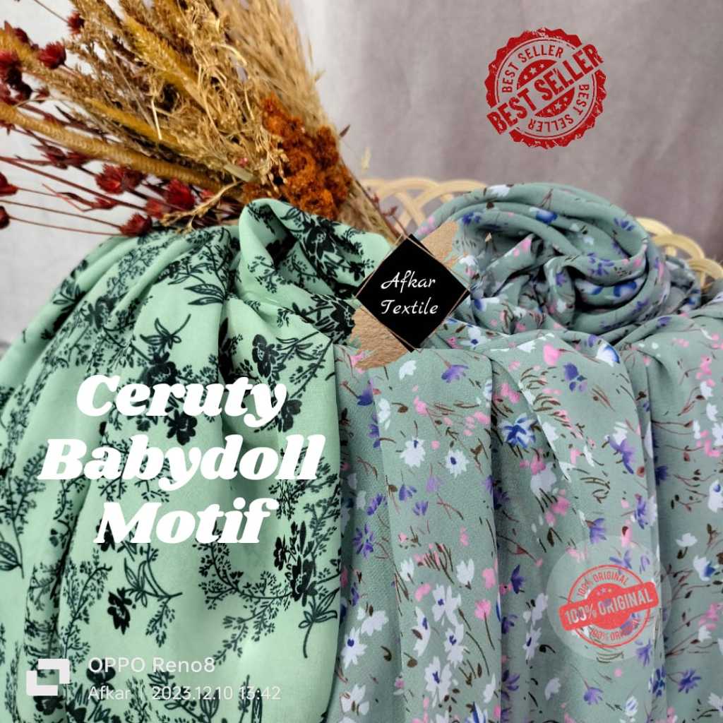 KAIN CERUTI BABYDOLL ARMANI MOTIF - Premium Import / Garansi Termurah / Lebar 1.5 Meter [Tidak Jual 