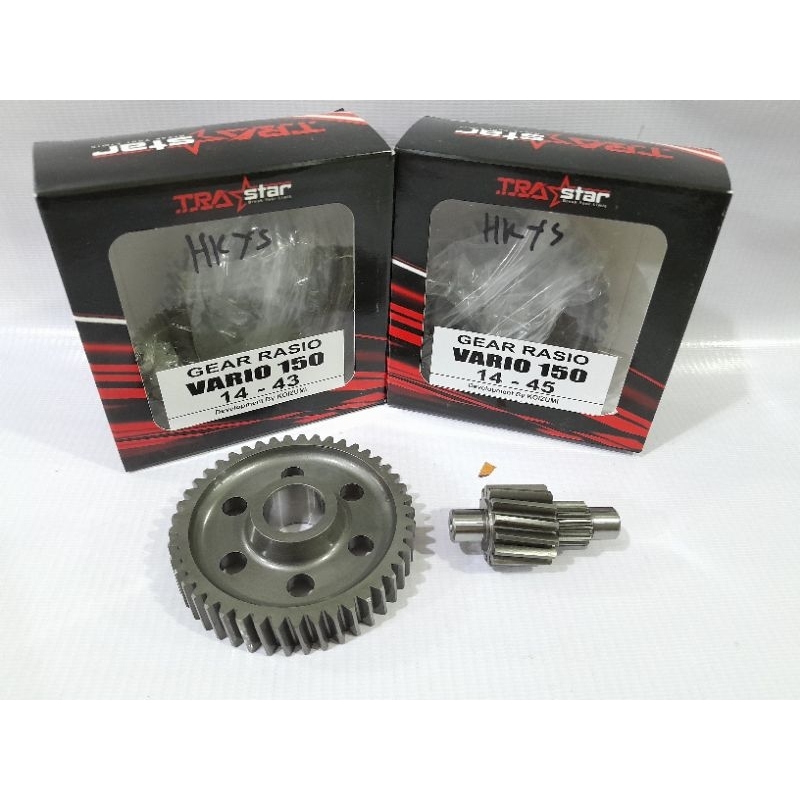 GEAR RASIO GIGI RASIO TRASTAR 14/43 14/45 PCX 125 PCX 150 VARIO 125 VARIO 150 ORIGINAL TRASTAR BY KO