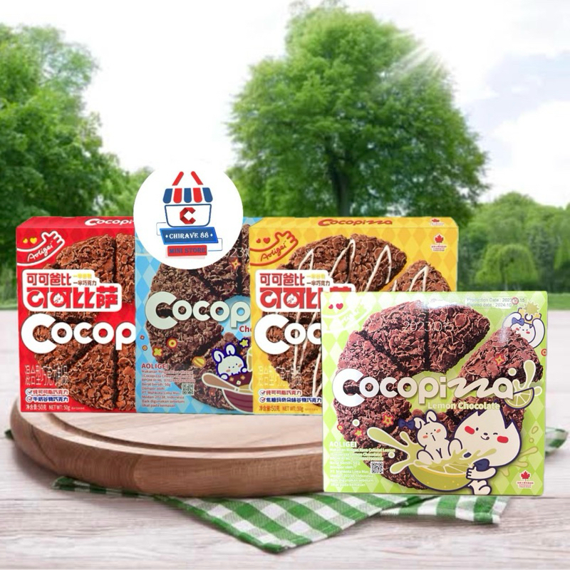 

AOLIGEI Cocopizza - Makanan Ringan Cereal Chocolate Bentuk Pizza - Milk Chocolate - Caramel Macciato Chocolate - Cheese Chocolate 50g