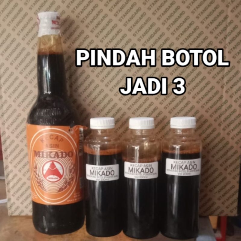 MIKADO kecap asin besar asli (DI PINDAH BOTOL PLASTIK)