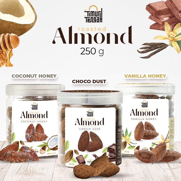 

[✁X70&] Timur Tengah Kacang Almond Cokelat 250 gr Original Premium Impor Terbaru