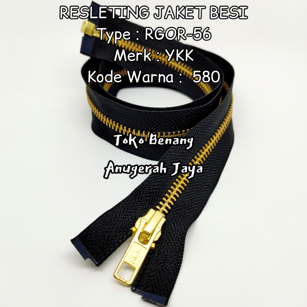 Resleting Jaket Besi YKK Hitam Lusinan Ukuran 70 cm