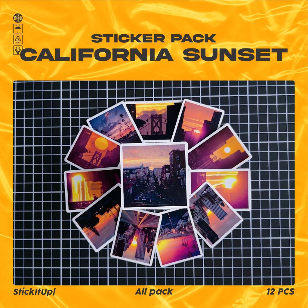 

COD✨ StickItUp Stiker Pack California Street Sunset Keren Untuk Koper Laptop Skateboard
