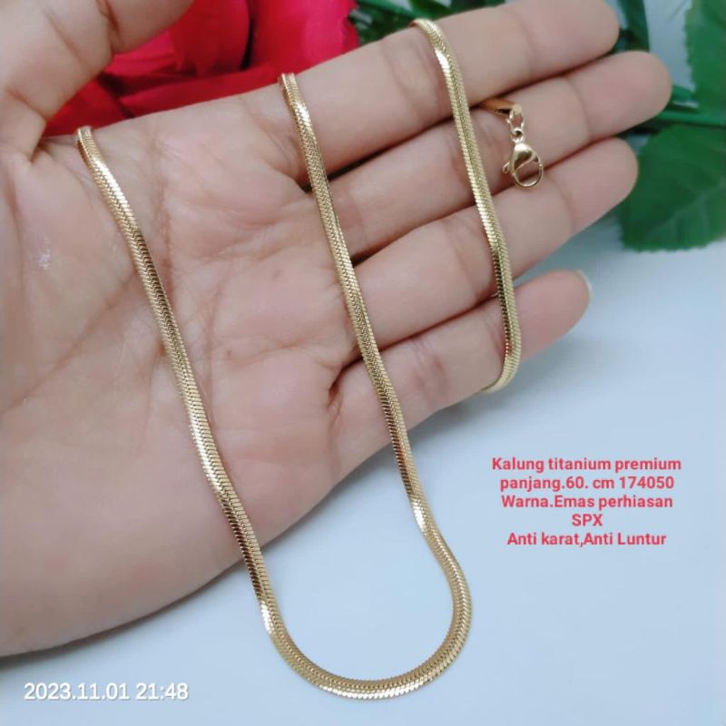 Kalung Titanium Belut Perhiasan Aksesoris Gantinya Emas