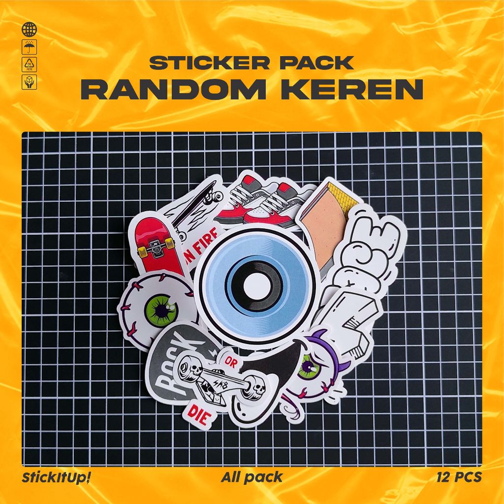 Stiker Pack Stiker Random Lucu Keren Untuk Koper Laptop Skateboard