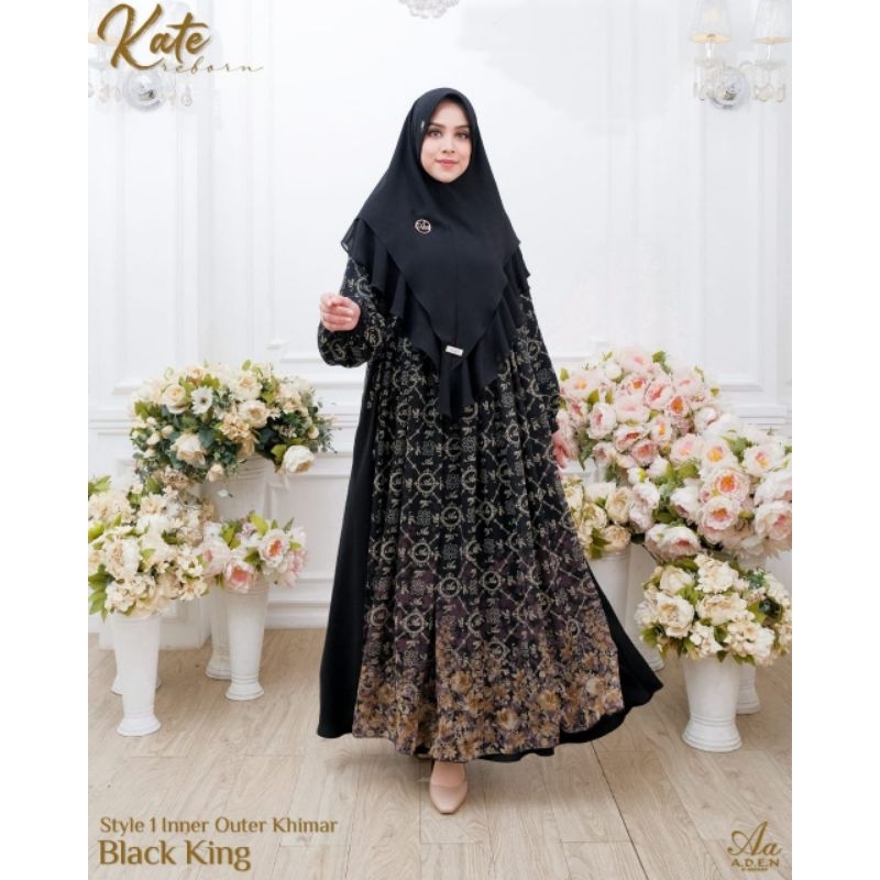 DRESS MUSLIM BAJU GAMIS WANITA SET KHIMAR ADEN HIJAB KATE REBORN PREMIUM FASHION CEWE CEWEK