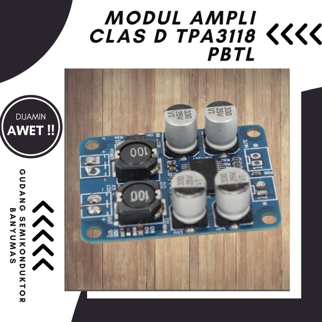 MODUL AMPLI CLAS D TPA3118 PBTL 1x60 WATT 8-24V kit amplifier clas D mono
