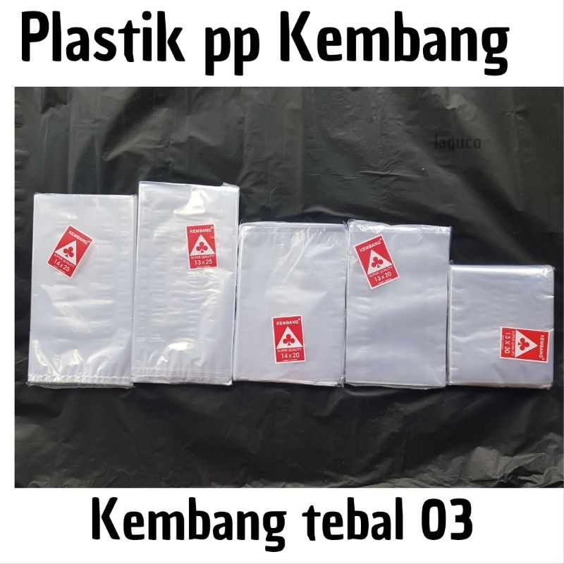 Plastik PP Kembang tebal 03 13x20 13x30 13x25 14x20 14x25 bening tipis