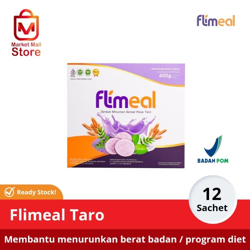 

Flimeal Minuman Serbuk Sereal Rasa Taro 1 Box (Meal Replacement)