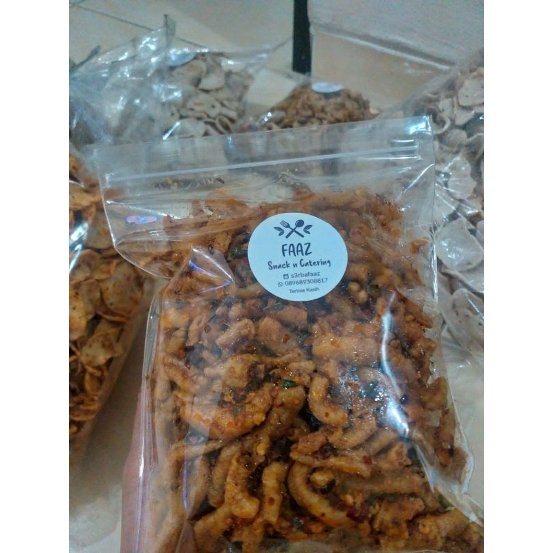 

250 GR Usus Ayam Krispi Spesial original / pedas daun jeruk