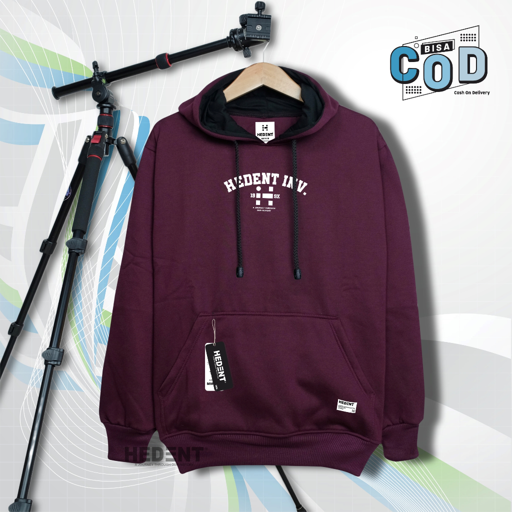 Hodie Pria Distro Original 100% Bahan Tebal Keren Oversize Jumbo Size M L XL XXL Warna Ungu Burgundy