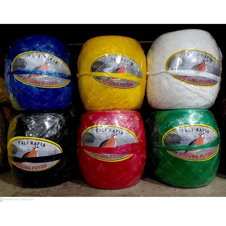 

Stok Banyak.. Tali rafia 500 gram cap puyuh warna warni/Rafia 500 gram 61