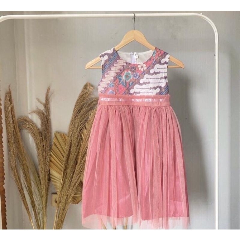 Dress pesta anak dress batik gaun batik anak baju batik anak perempuan dress tile anak baju pesta an