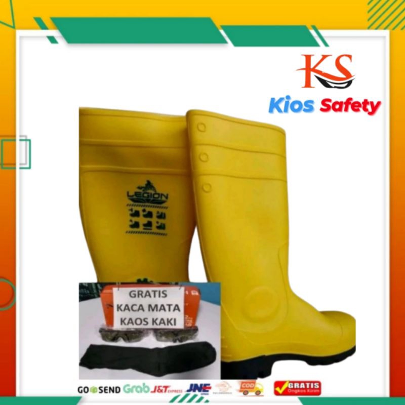 SEPATU BOOT SAFETY LEGION-KUNING/SEFETY BOOT LEGION/ JUAL SEPATU BOOT LEGION/ SEPATU BOOT SAFETY/ JU