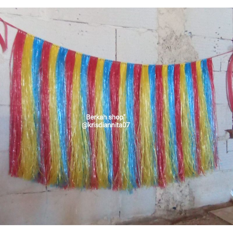 Rok Tali rafia 3 warna ukuran jumbo 110CM || rok rumbai tali rafia