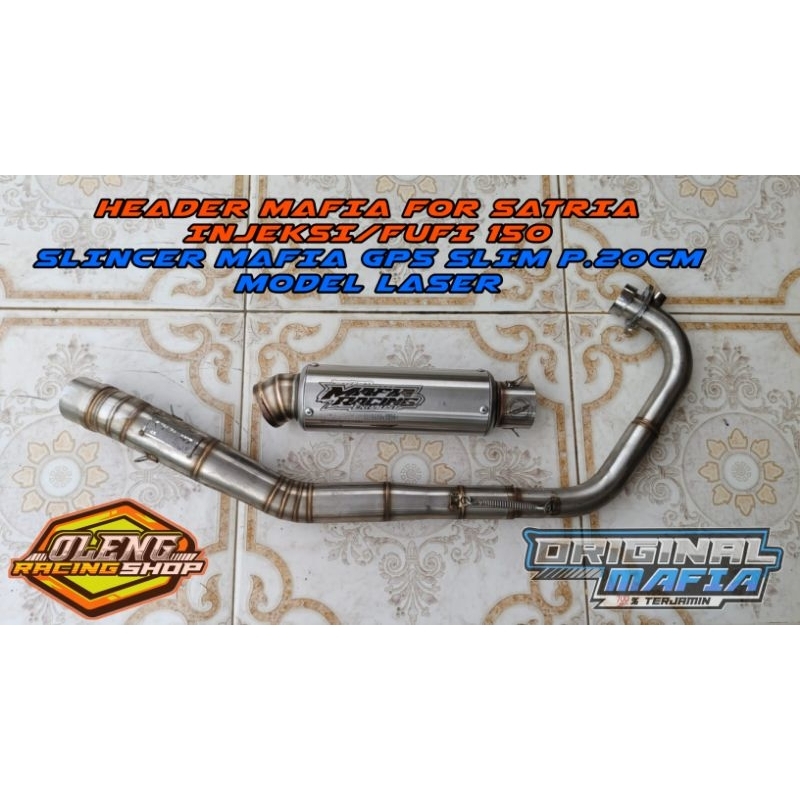 HEADER MAFIA FOR SATRIA FUFI 150/INJEKSI STEP DEPAN BELAKANG STANDR, SLINCER MAFIA GP5 SLIM P.20CM