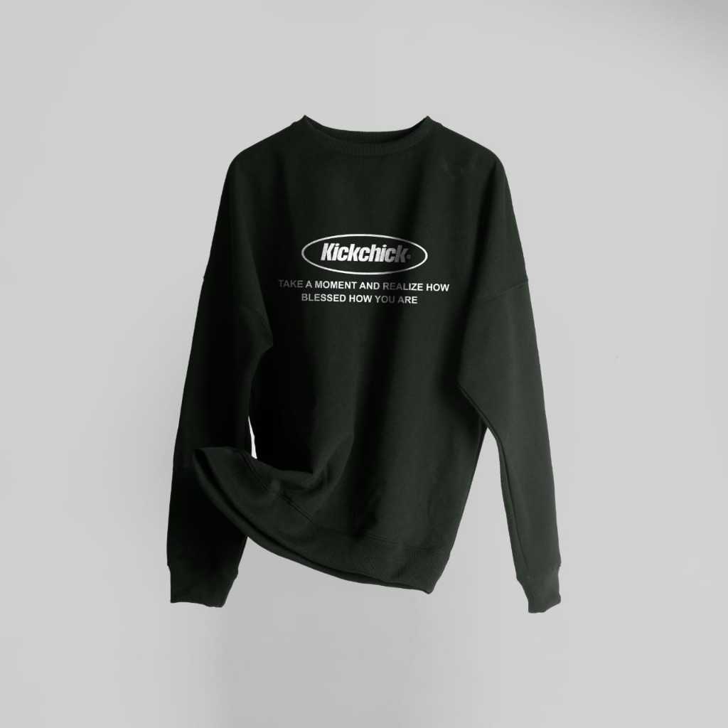 Kickchick Crewneck Casual Black Sweater | Sweatshirt | Outerwear Lengan Panjang