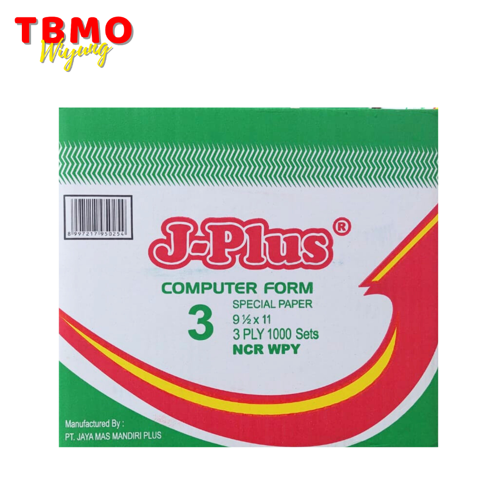 

TBMO Continuous Form J-PLUS 3ply FULL 9,5x11 / Kertas Thermal