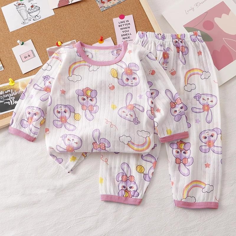 VS - Setelan Anak Motif Fleur Lengan Panjang / Baju TIdur Anak Terbaru