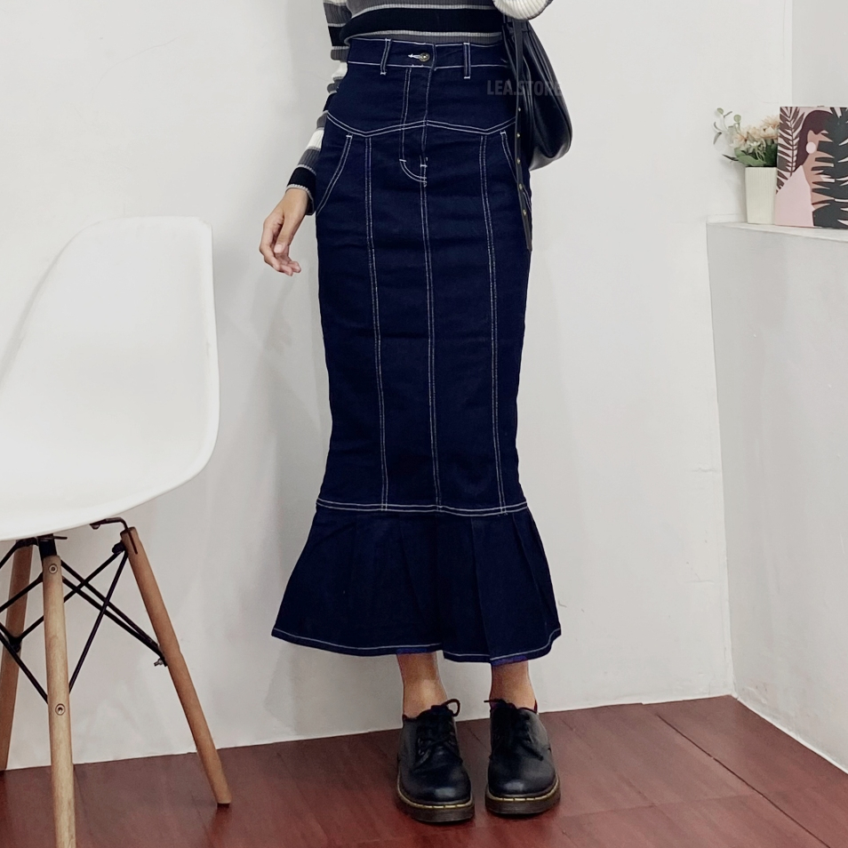 Ariel Skirt Duyung Rok Jeans Model Duyung Highwaist Wanita untuk Tampilan Kasual Stylish Jeans Wanit