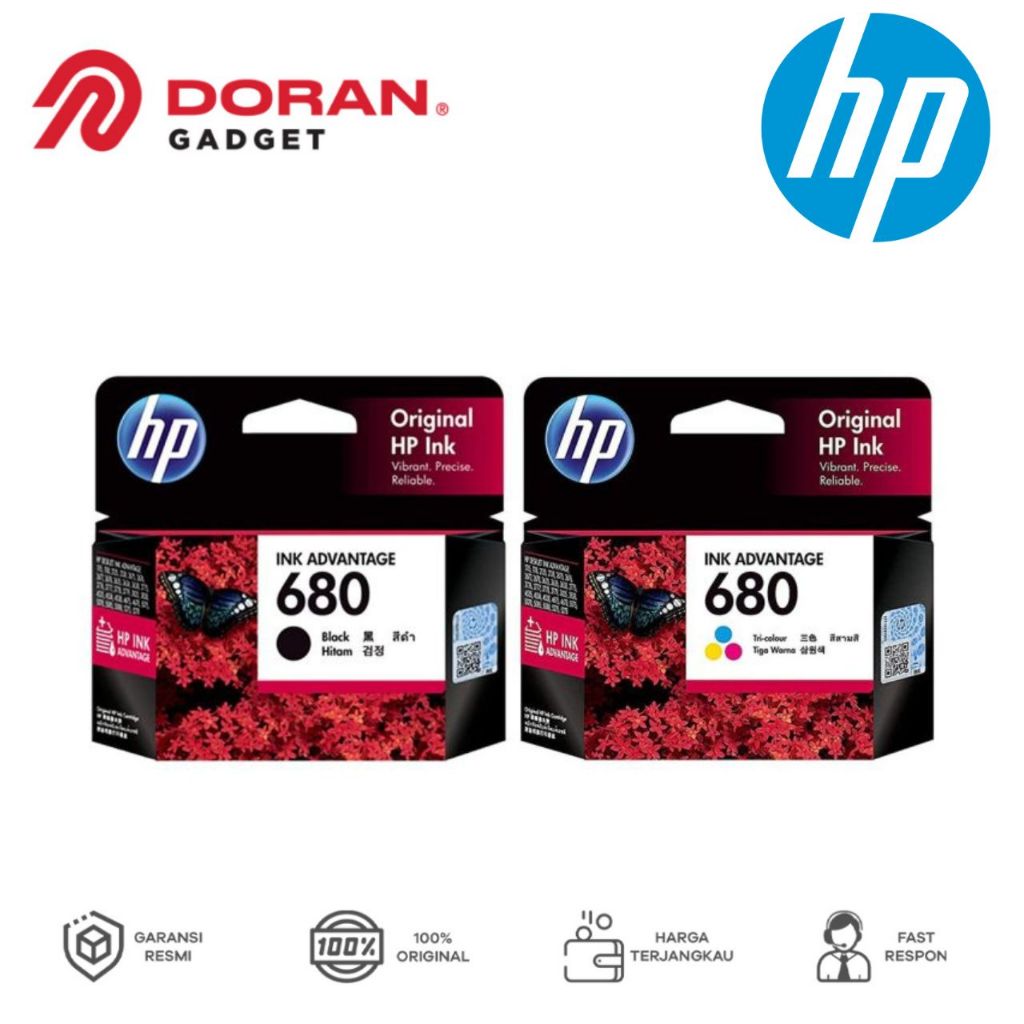 Cartridge Tinta HP 680 Black + HP 680 Tri Color Original Ink-Advantage - Original