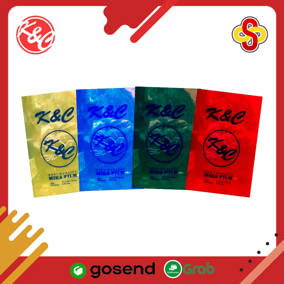 

Cover Mika Plastik / Cover Jilid Warna K&C Folio (F4) 0.07 mm Isi 100 Lembar