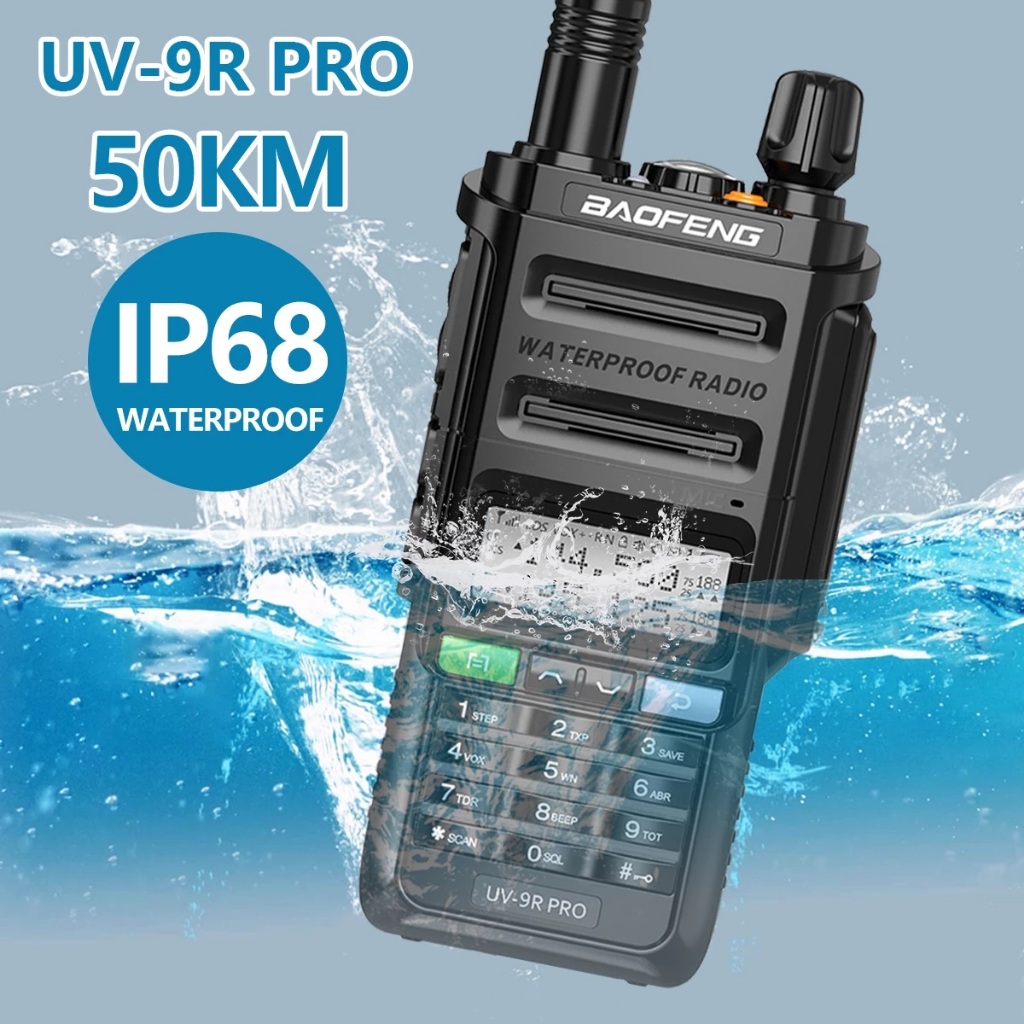 HT BF UV-9R PRO IP68 Waterproof Walkie Talkie 18W 9800Mah-Upgraded Version BF- UV9R Plus