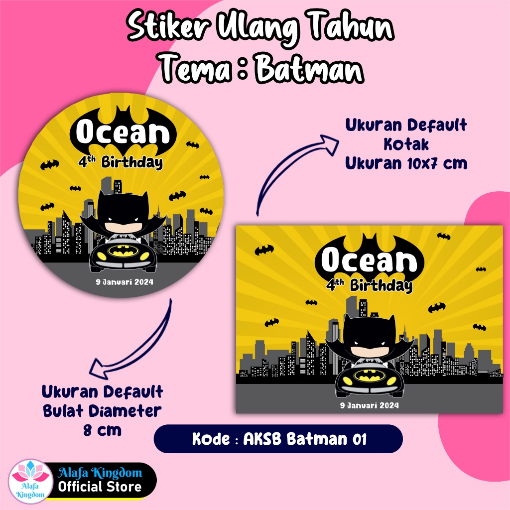 

alafakingdom Stiker Ulang Tahun Batman