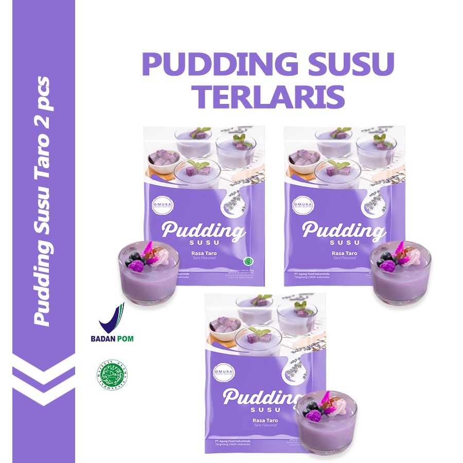 

[BUNDLE 3 PCS] Pudding Susu Mix Gula Rasa Taro Puding Sutra Dessert Instant Omura Powder