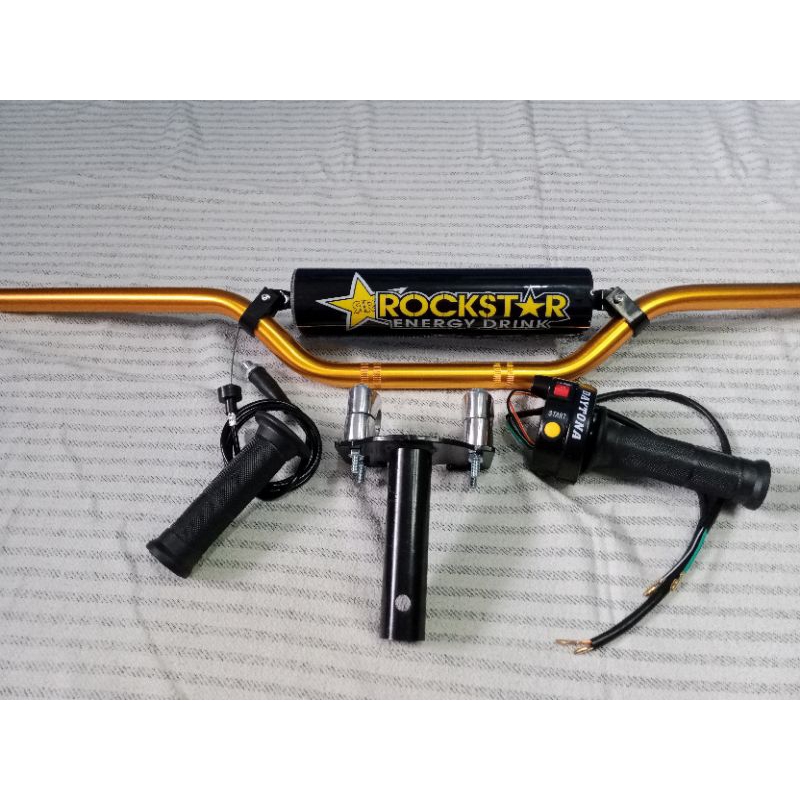 paketan stang trail bahan alloy+ adavtor stang + gasspontan tombol,all motor bebek dan matik