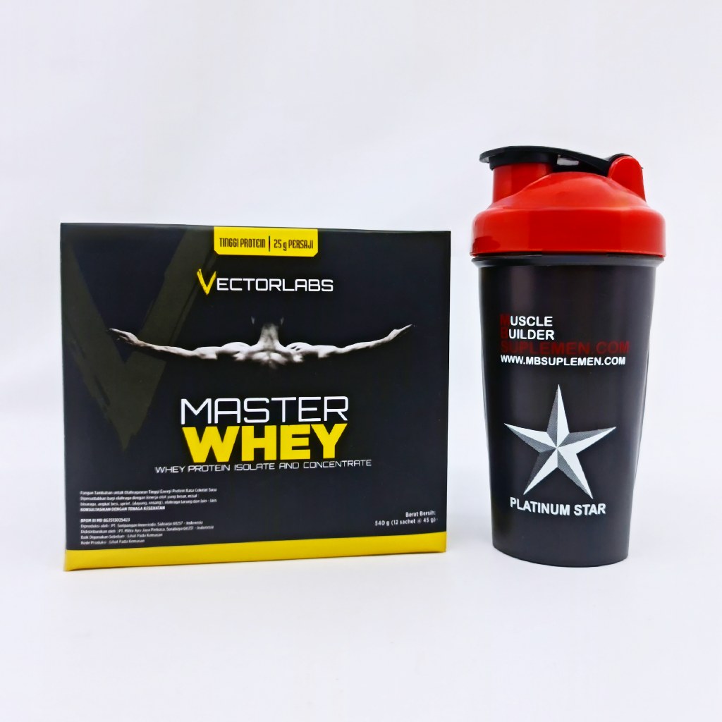 Master Whey Vectorlabs 12 sachet 1 BOX KOTAK saset sachets Protein Concentrate Isolate 3 10 lb lbs V