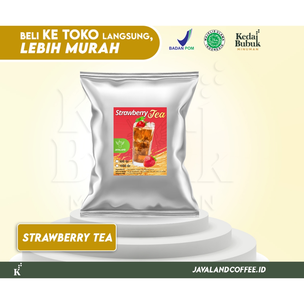 

Javaland Bubuk Minuman Rasa Strawberry Tea / Teh 1Kg - Regular Plain | Es Teh
