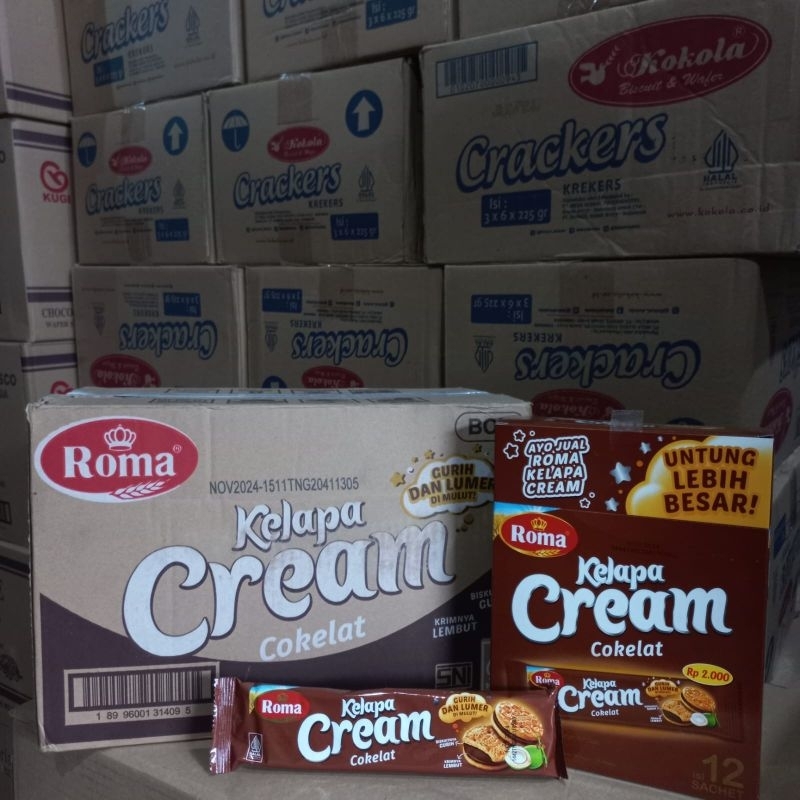 

Roma kelapa cream box 42 gram 1 dus isi 6 box, 1 box isi 12 pcs