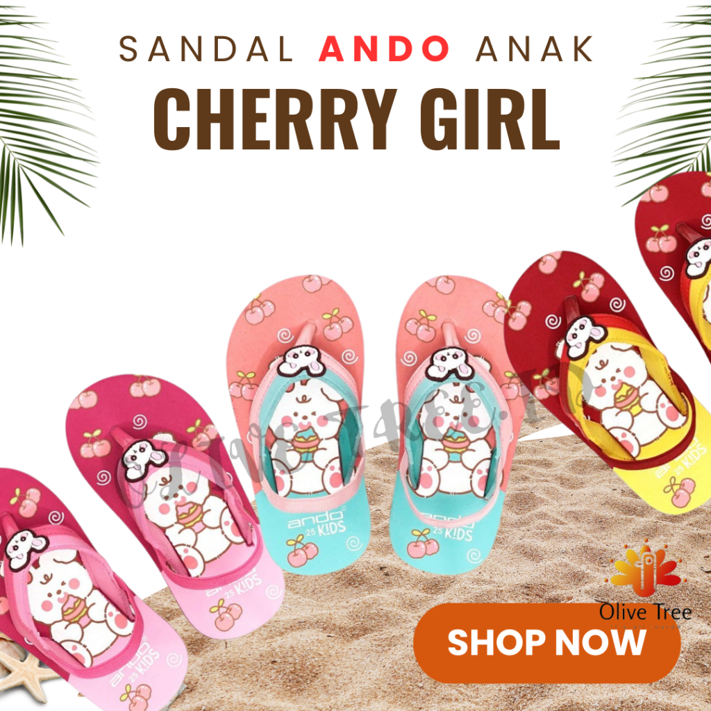 Sandal Jepit Anak Perempuan Ando Sandal Anak Ando CHERRY GIRLS Sandal Jepit Anak Cewek Cherry Girl