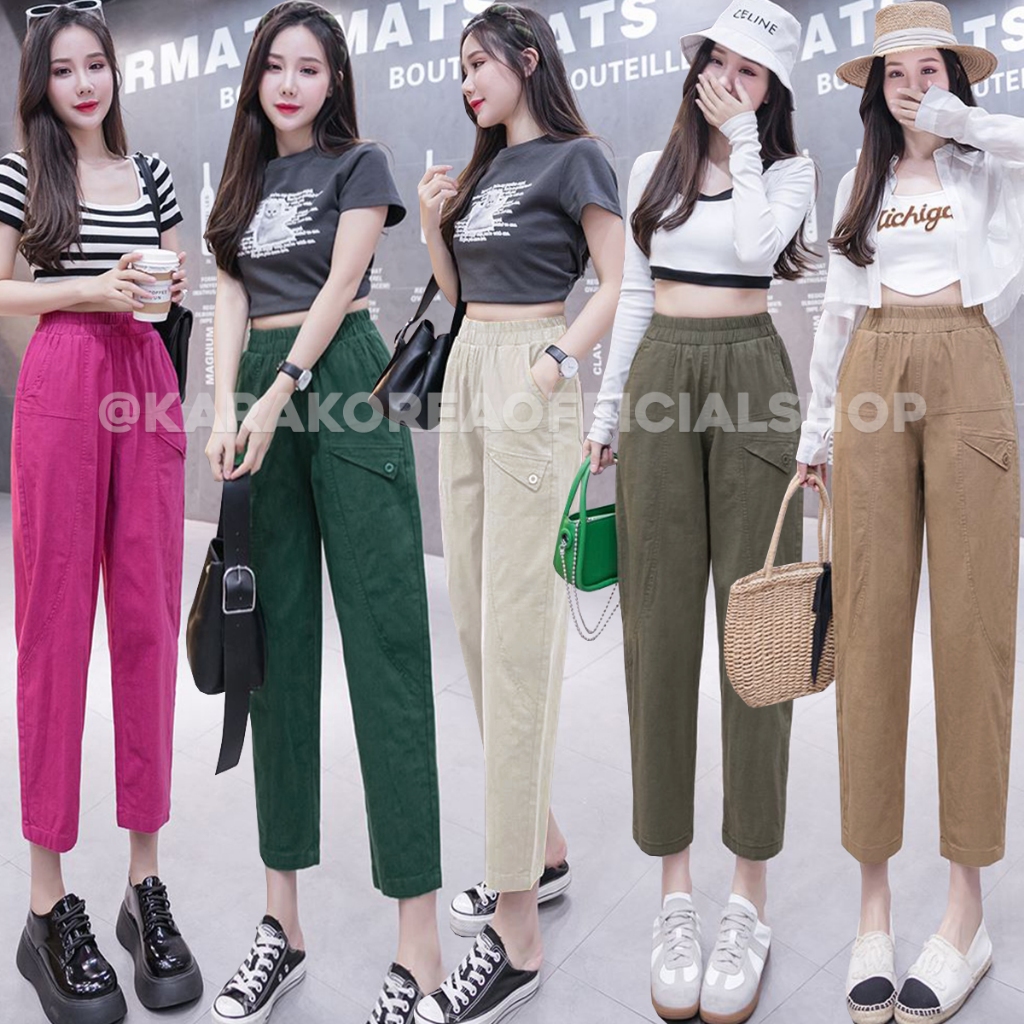 KARAKOREA 527 Linen Long Pants/Celana Linen/Korean Linen Pants/celana wanita/celana kulot/Celana kor
