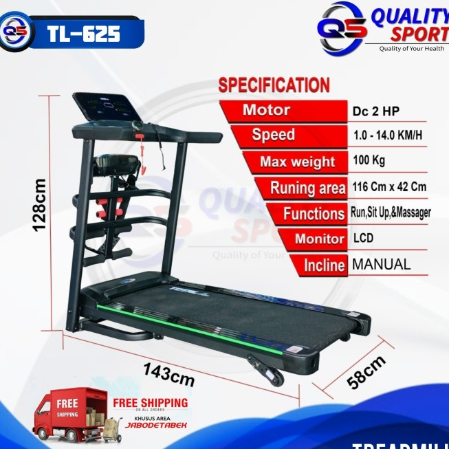 Treadmill TL-625 Alat Fitness Motorized Treadmill